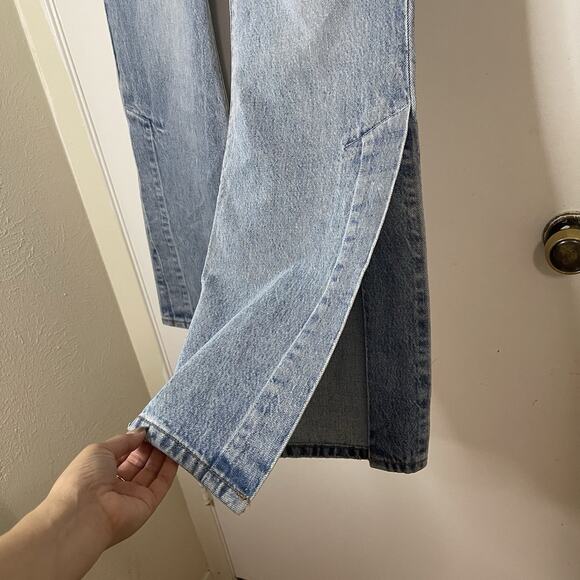 Levi's premium ribcage split flare leg medium wash jeans high waist size US 28 - Picture 7 of 7